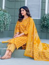 Yellow Colour Cotton Blend With Print Kurti With Pant Dupatta Wholesale Online Aaradhna 2029